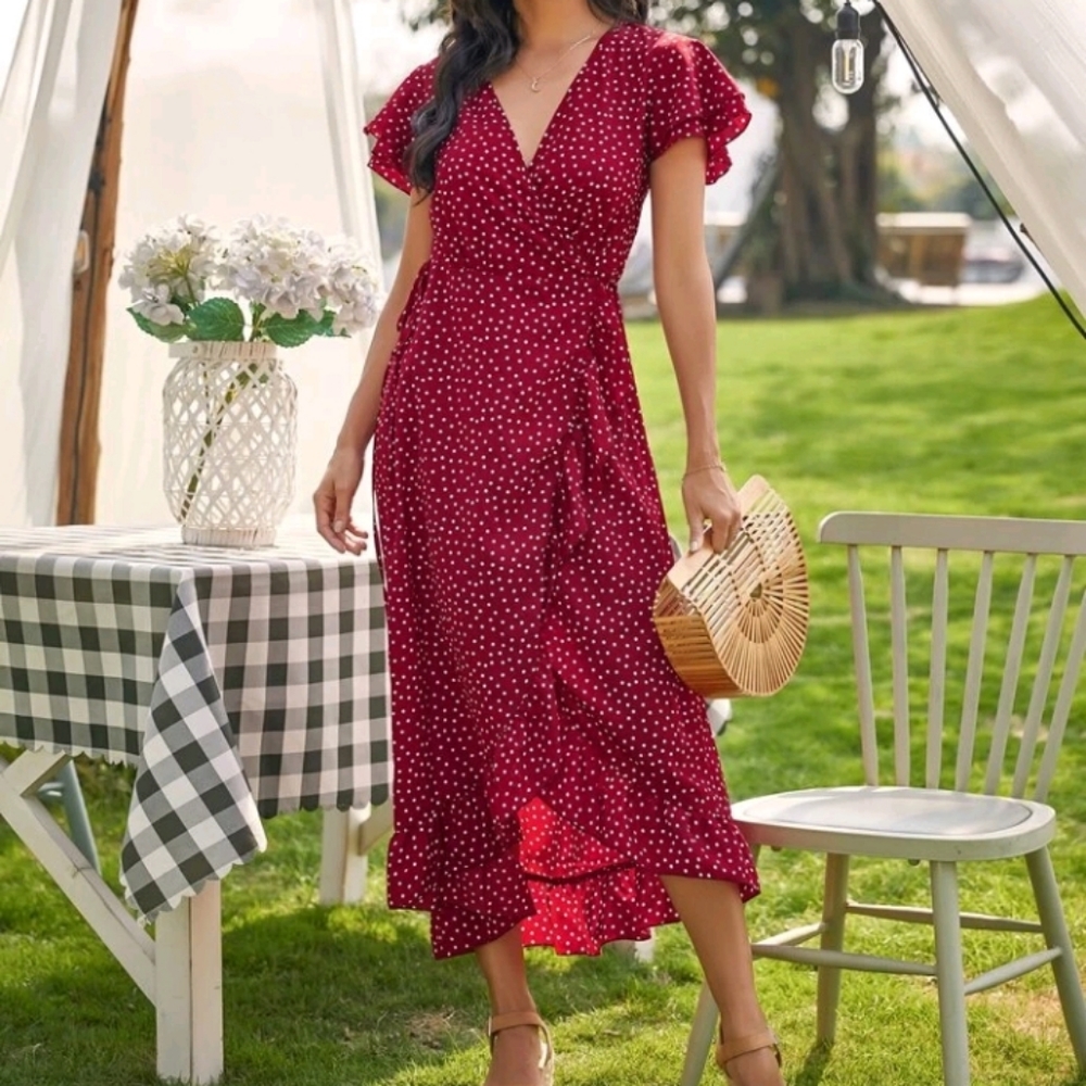 Polk Dot Wrap Dress